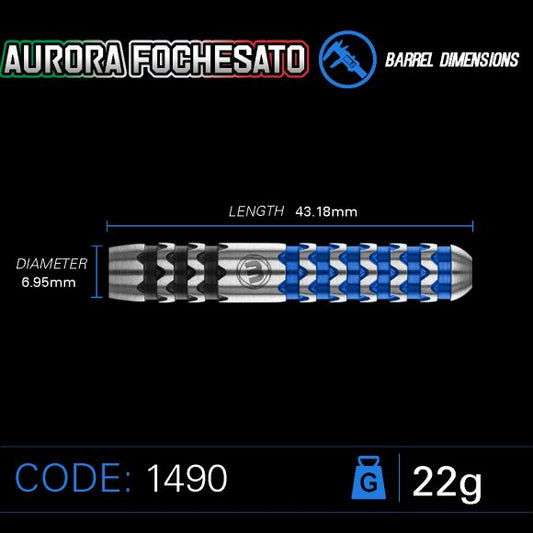 Aurora Fochesato 22 gram 90% Tungsten alloy 1490 - 22 - The Big Fish Darts Hub