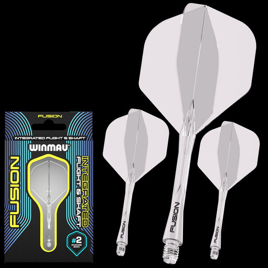 Fusion Integrated Flight & Shaft - Clear Short - The Big Fish Darts Hub