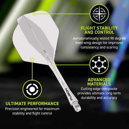 Fusion Integrated Flight & Shaft - Clear Short - The Big Fish Darts Hub