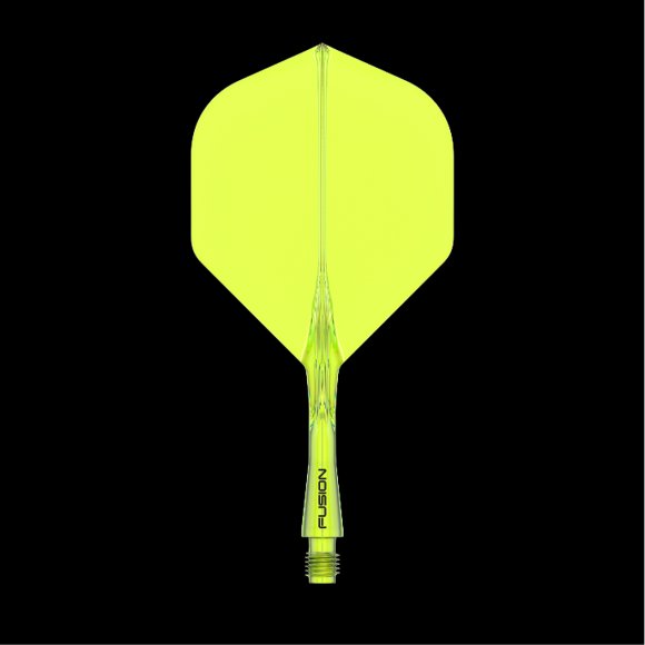 Fusion Integrated Flight & Shaft Fluoro Yellow Short 8775 - The Big Fish Darts Hub