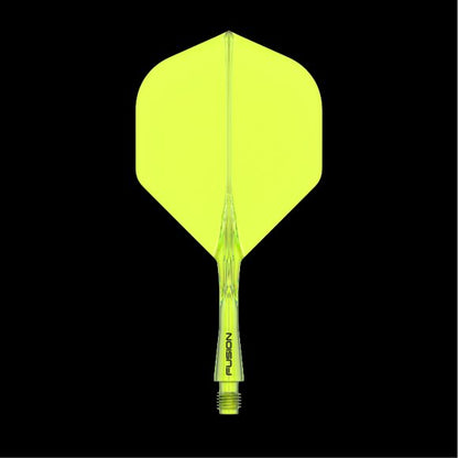 Fusion Integrated Flight & Shaft Fluoro Yellow Short 8775 - The Big Fish Darts Hub