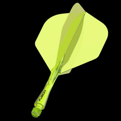 Fusion Integrated Flight & Shaft Fluoro Yellow Short 8775 - The Big Fish Darts Hub