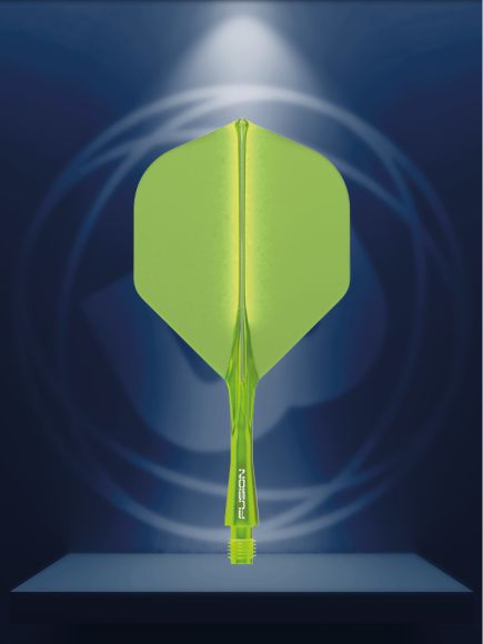 Fusion Integrated Flight & Shaft Fluoro Yellow Short 8775 - The Big Fish Darts Hub