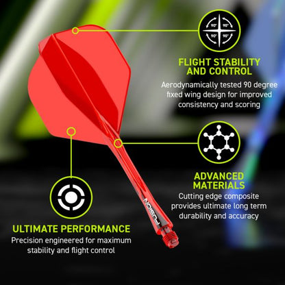 Fusion Integrated Flight & Shaft - Red Short - The Big Fish Darts Hub